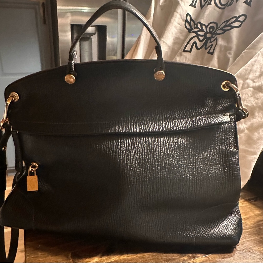 Furla brown leather top handle